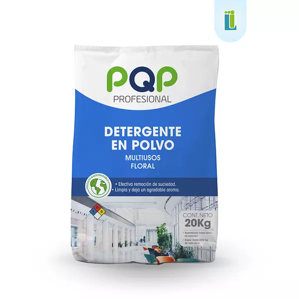 Detergente Pqp En Polvo Multiusos Floral | Bolsa De 20 Kg |