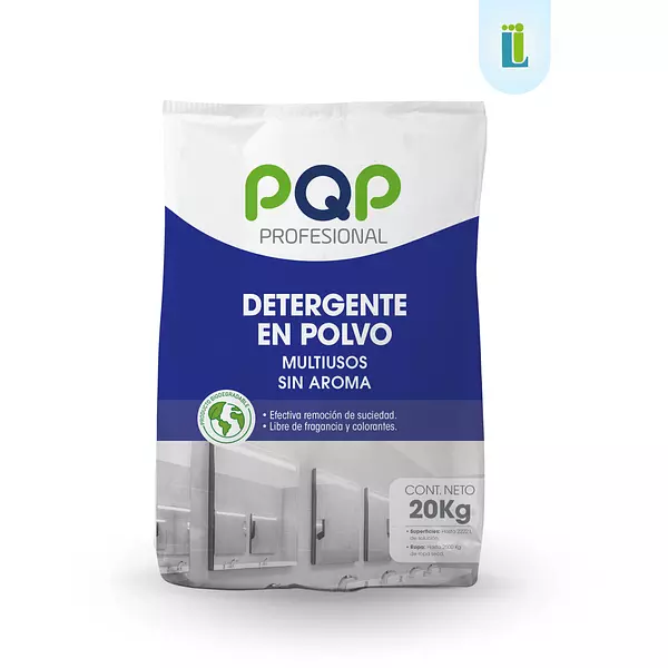 Detergente Pqp En Polvo Multiusos Sin Aroma | Bolsa De 20 Kg |