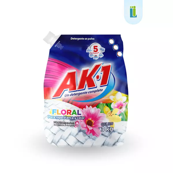 Detergente Ak1 En Polvo Floral | Bolsa De 3 Kg |