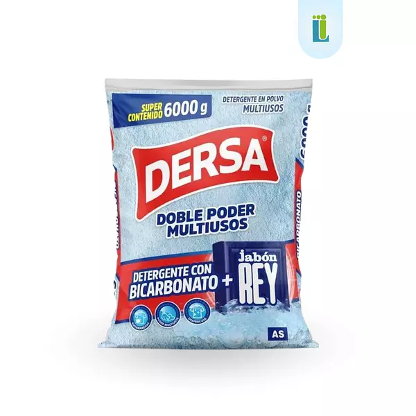 Detergente Dersa En Polvo Con Jabón Rey + Bicarb. | Bolsa De 6 Kg