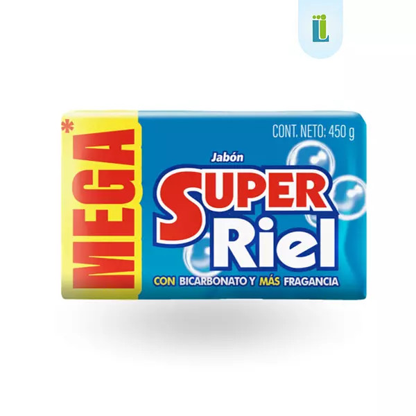 Jabón En Barra Super Riel Mega Con Bicarbonato | 450 G |