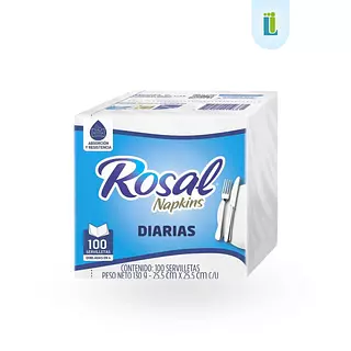 Servilletas Rosal Blancas Diarias Dobladas En 4 | 100 Ud |