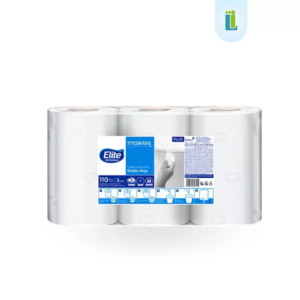 Toallas Élite De Papel Center Pull Doble Hoja Blanca | 110 M |