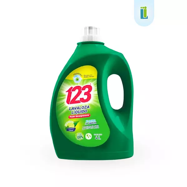 Lavaloza Líquido 123 De Pqp Con Aloe Vera Limón | 4 Litros |