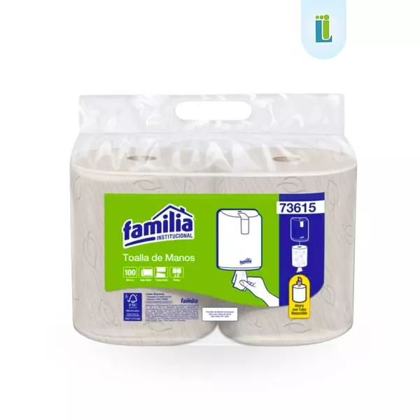 Toallas Familia De Papel Doble Hoja Natural 2 Rollos | 100 M |