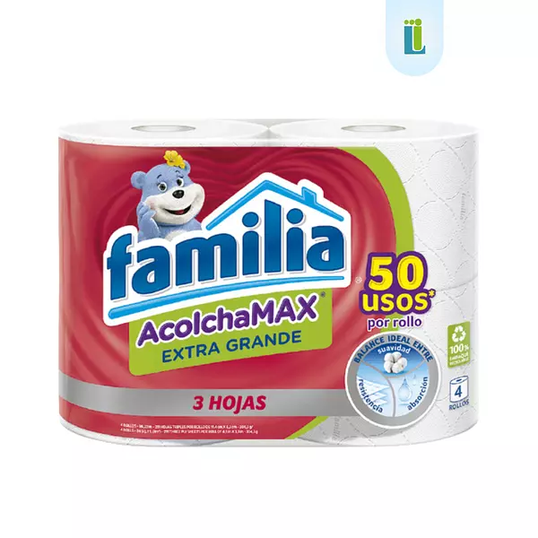 Papel Higiénico Familia Acolcha Max Extragrande | 12 Rollos |