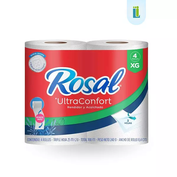 Papel Higiénico Rosal Ultraconfort Rendidor | 4 Rollos |