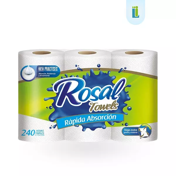 Toalla Cocina Rosal Triple Hoja Tres Rollos | 240 Ud |