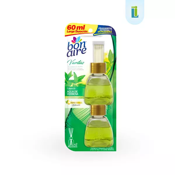 Ambientador Bonaire Varitas Aroma Agua Verbena X2 | 80 Ml