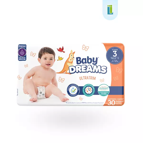 Pañal Bebé Ultratrim Baby Dreams | Etapa 3 G X30 |