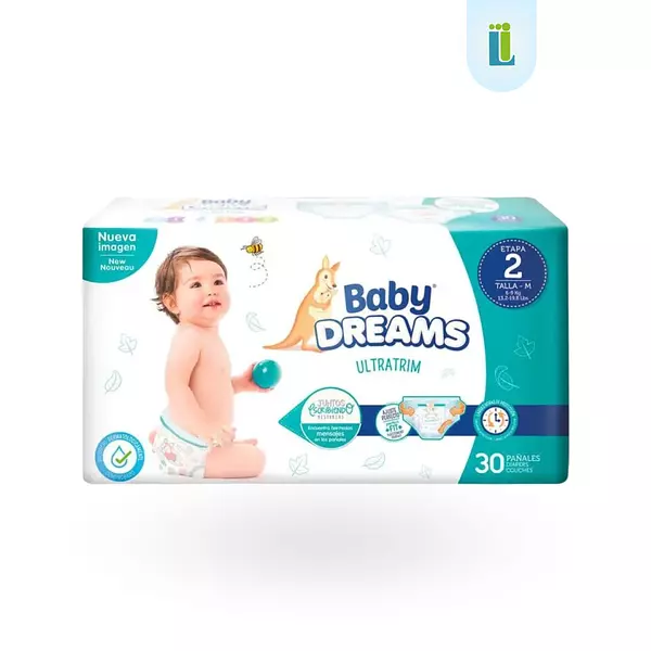 Pañal Bebé Ultratrim Baby Dreams | Etapa 2 M X30 |